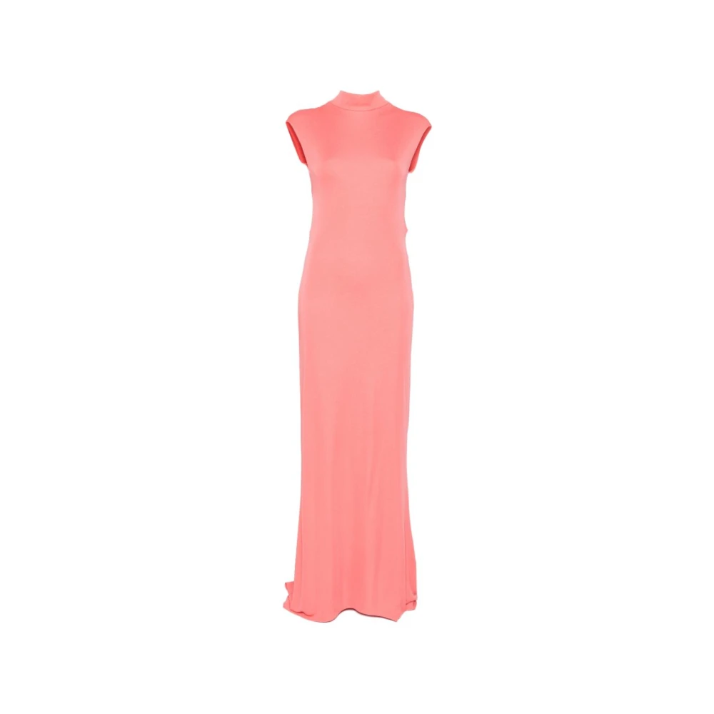 Tom Ford Women's Pink Gowns, 2XS, Sleeveless Asymmetric Evening Dress With Twisted Back