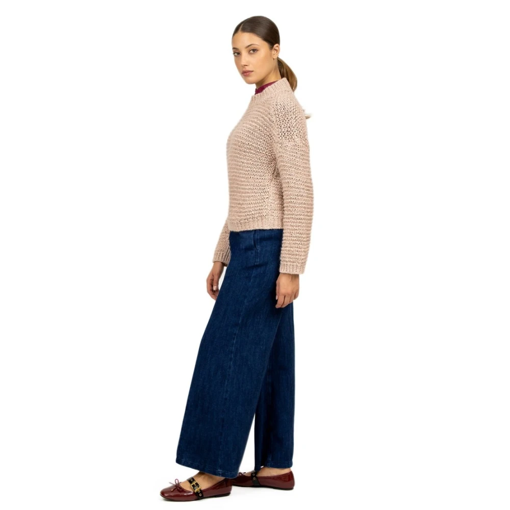 Forte Chamois Microfiber Suède-effect Sweater Beige Dames