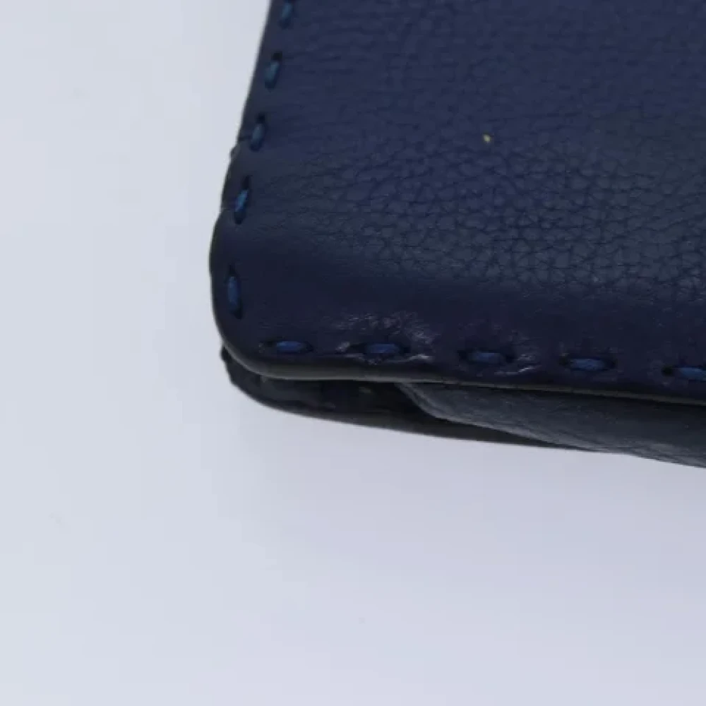 Fendi Vintage Pre-owned Leather clutches Blue Dames