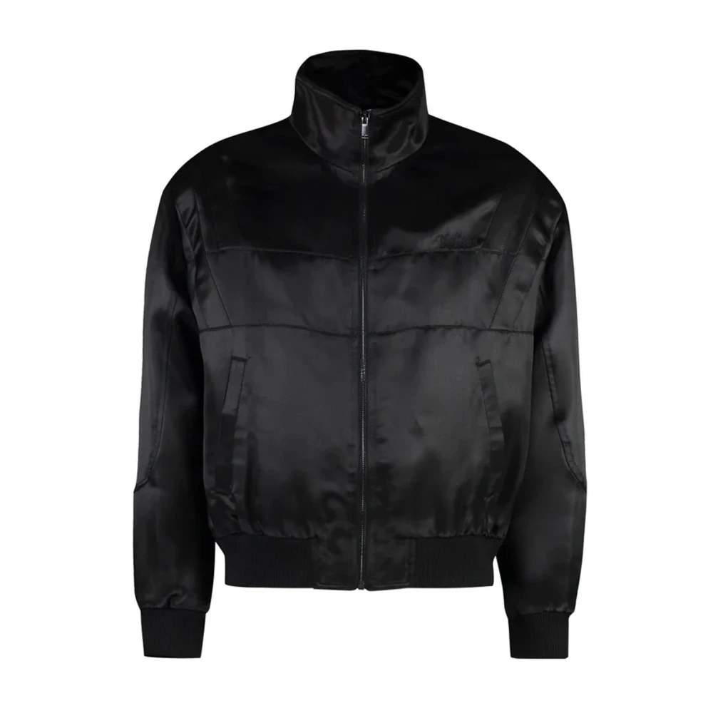 Saint Laurent Men's Black Embroidered Full Zip Jacket