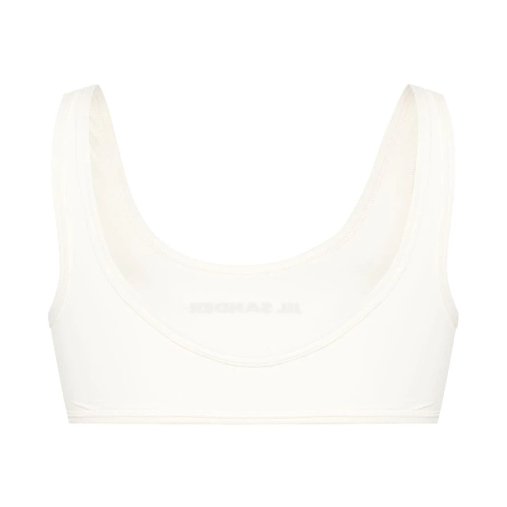 Jil Sander Logo Print Bikini Top Witte Sea Kleding White Dames