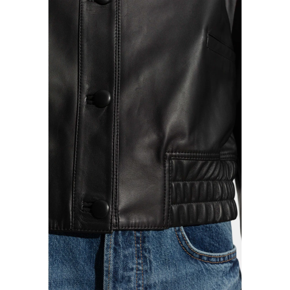 Officine Générale Leren jas Black Dames