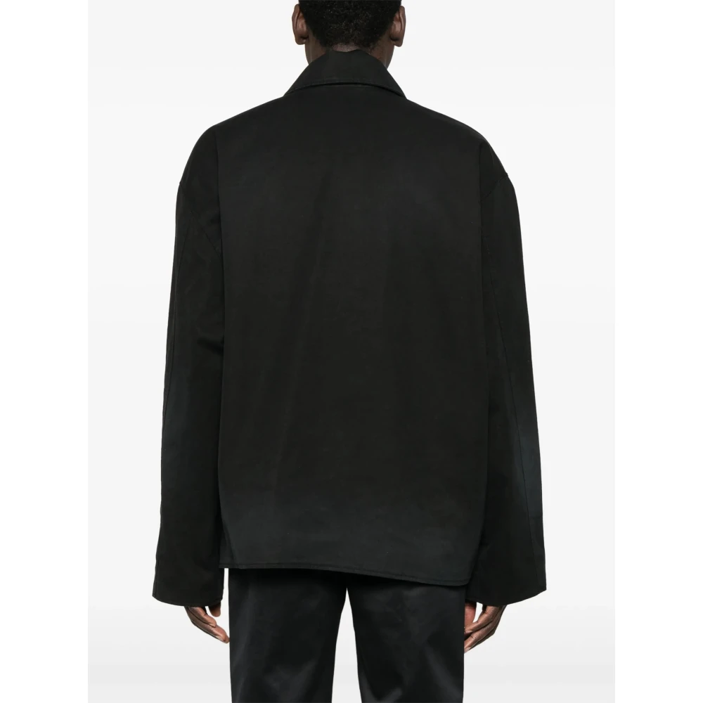 Balenciaga Zwarte Katoenen Ritsjas Italië Black Heren
