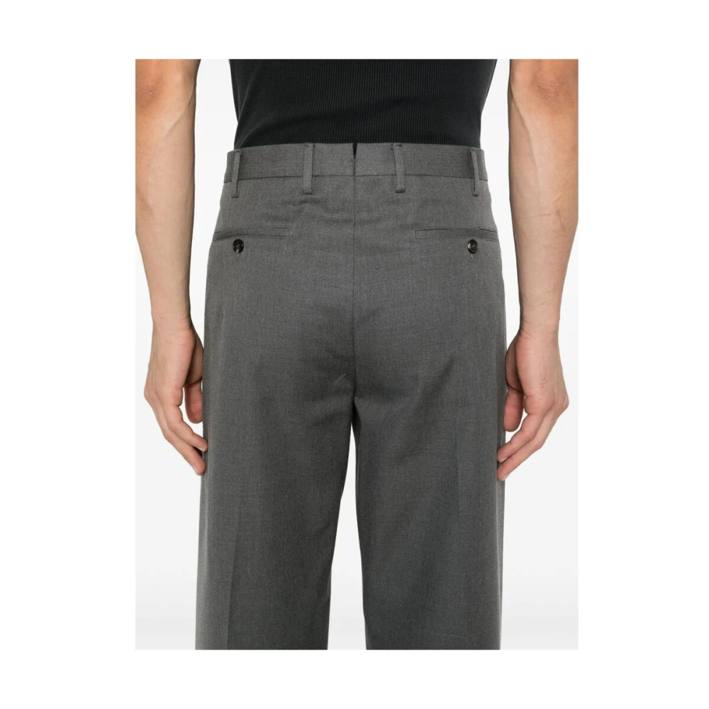 Incotex Grijze Twill Tapered Leg Broek Gray Heren