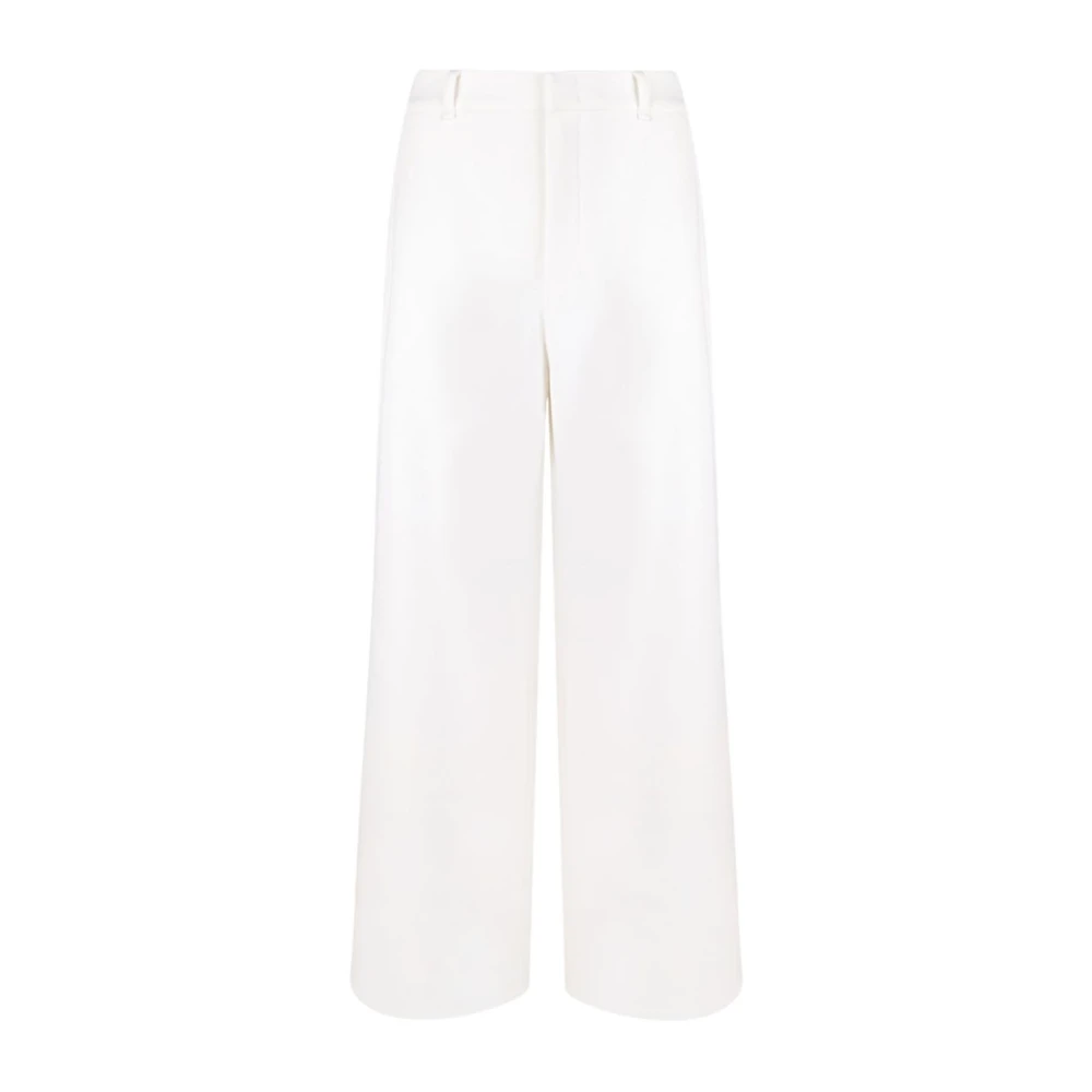 Max Mara Vrouw Wit Broeken Dames, L, Katoen, Jersey Broek