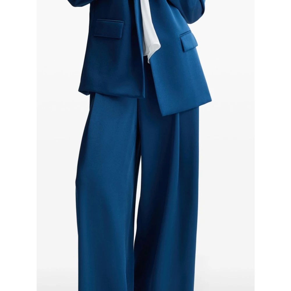 Liu Jo Saffierblauwe Box-Pleat Broek Blue Dames