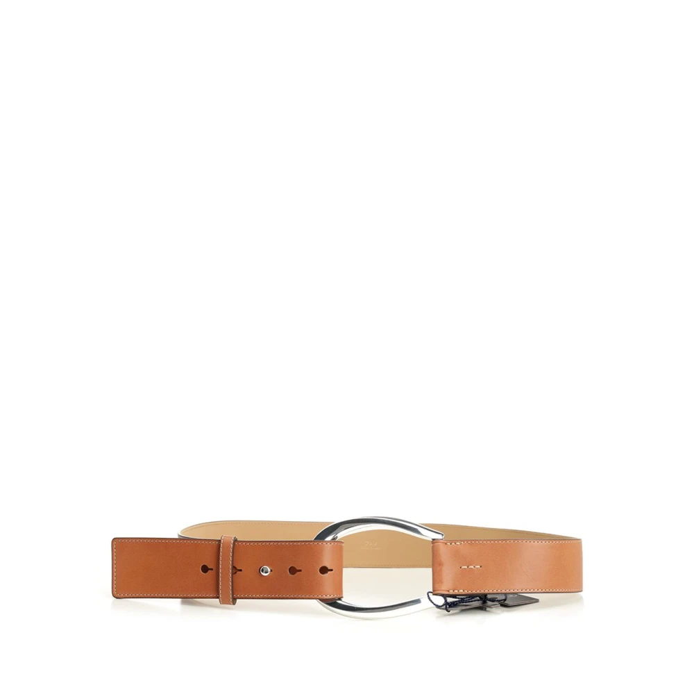 Polo Ralph Lauren Women's Brown Belts, S, Stirrup-Buckle Wide Leather Belt