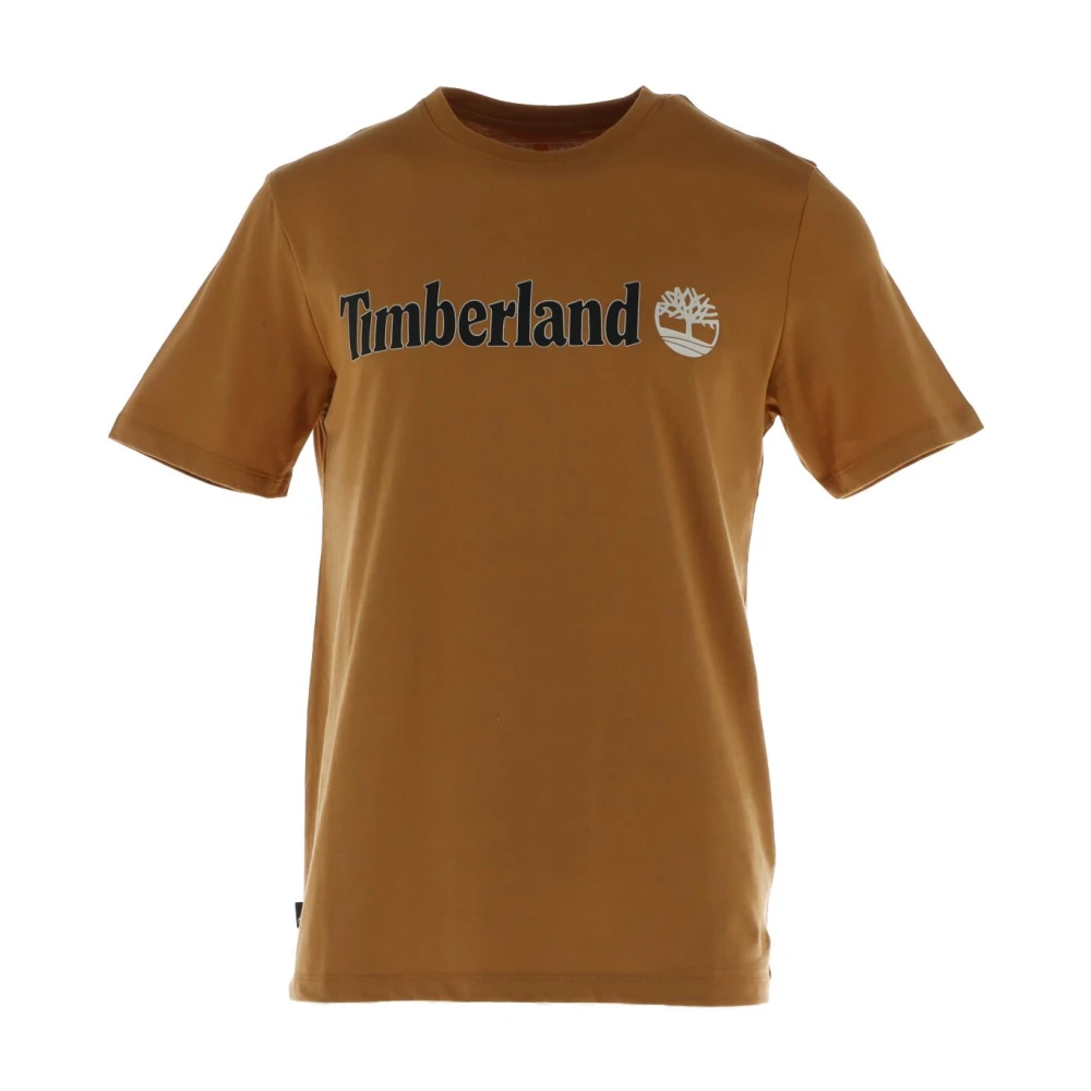 Timberland Men's Brown T-Shirts, M, Short Sleeve Printed Round Neck T-Shirt