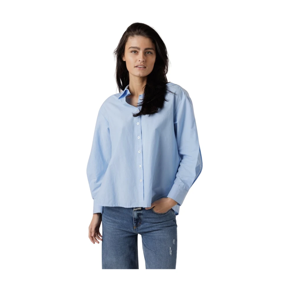 BA&SH Blauwe Blouse met Klassieke Kraag Blue Dames