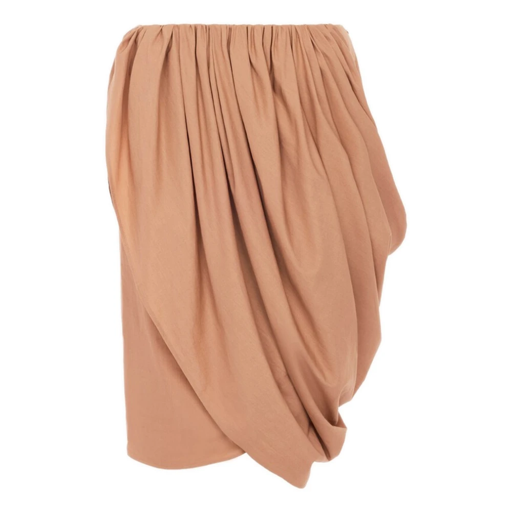 Chloé , Short Skirts, Female, Brown, S, Cotton Poplin Wrap Skirt