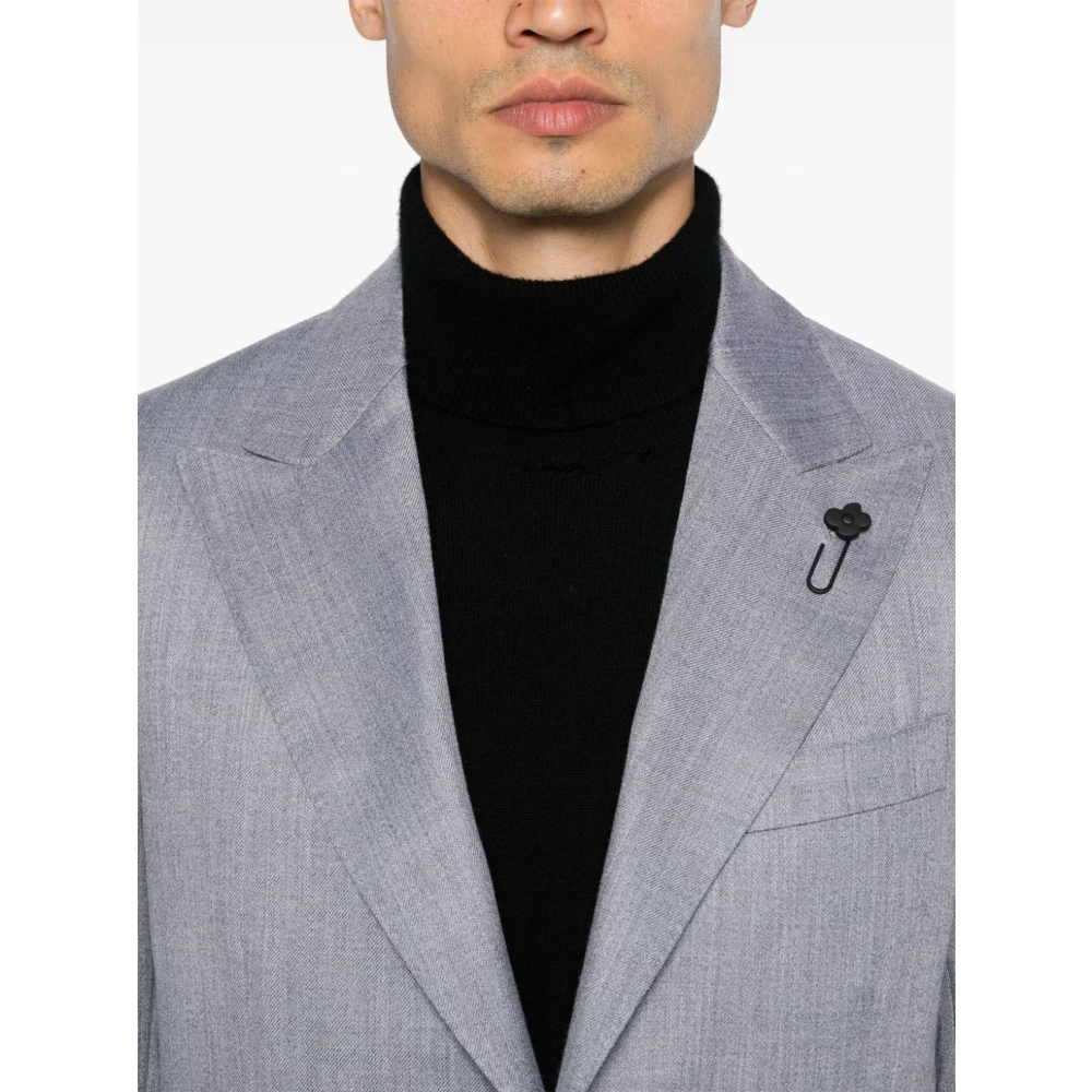 Lardini Grijze Wol Kasjmier Zijden Blazer Gray Heren