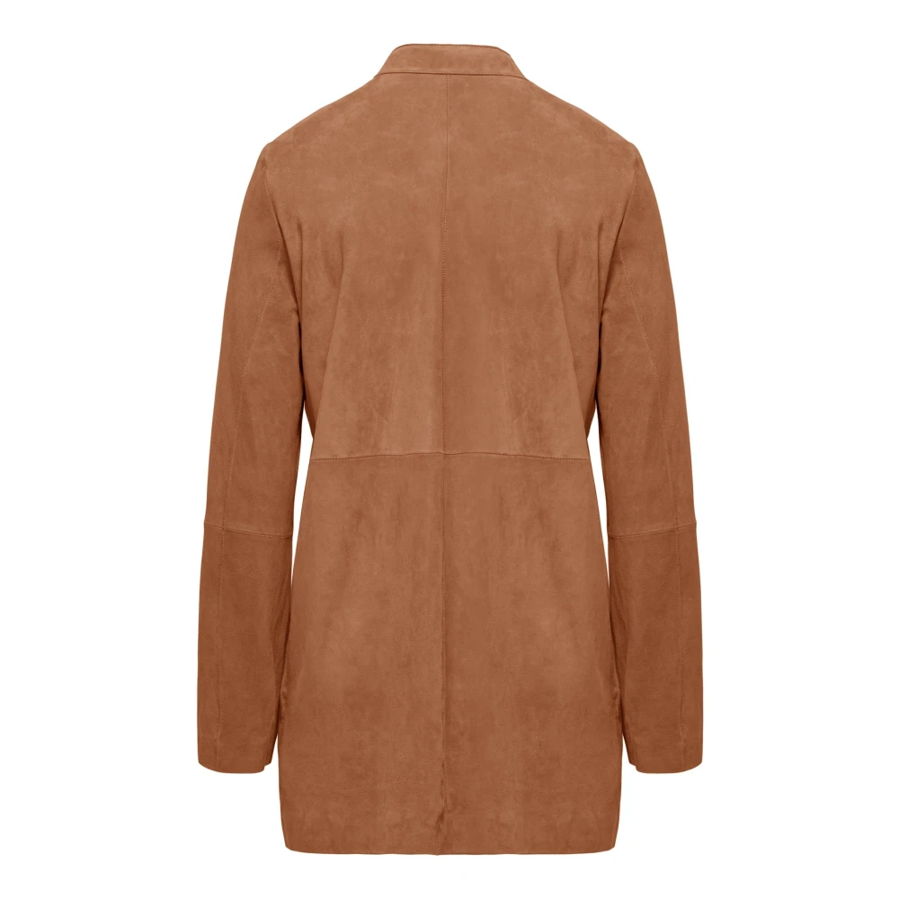 BomBoogie Zachte Suede Damesjas met Kraag Brown Dames