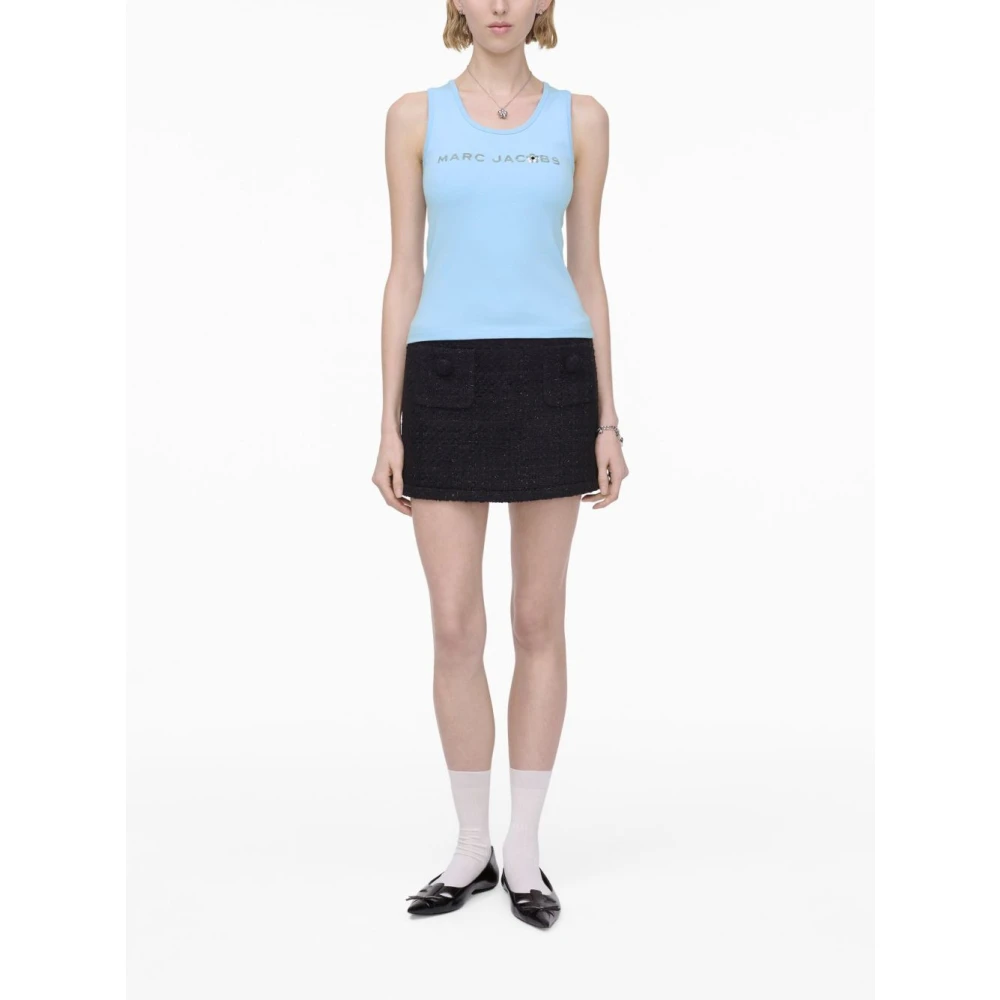 Marc Jacobs Blauwe Organische Katoen Paillet Tanktop Blue Dames