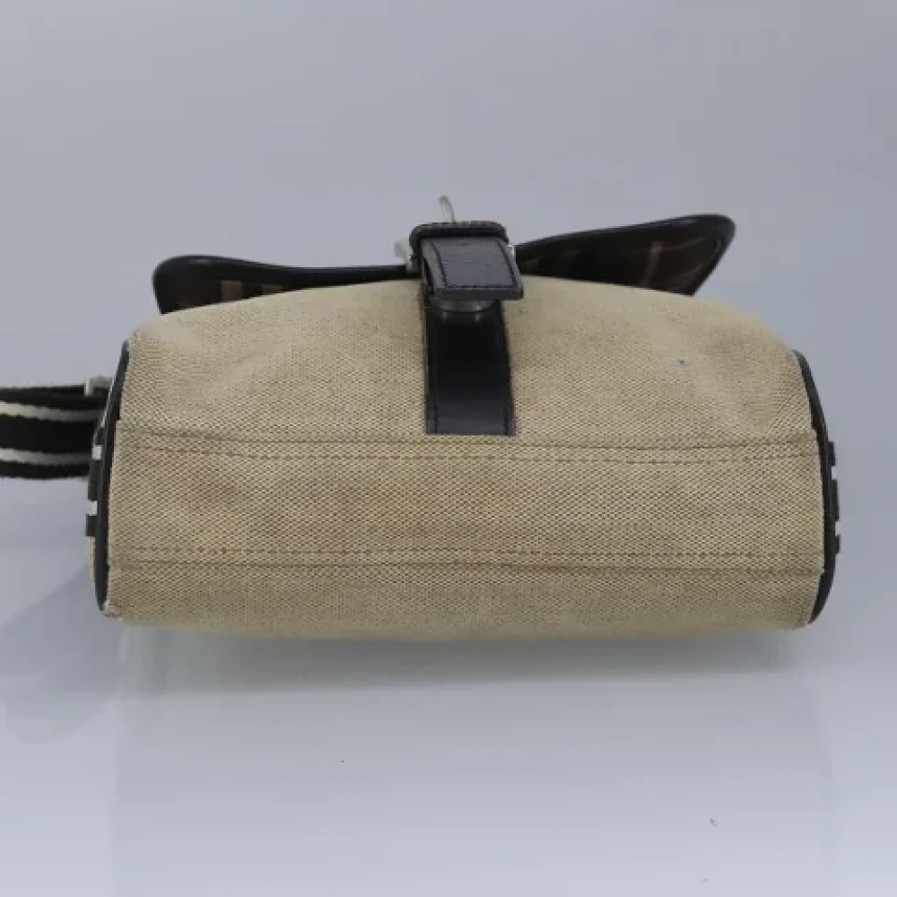Burberry Vintage Pre-owned Canvas shoulder-bags Beige Dames