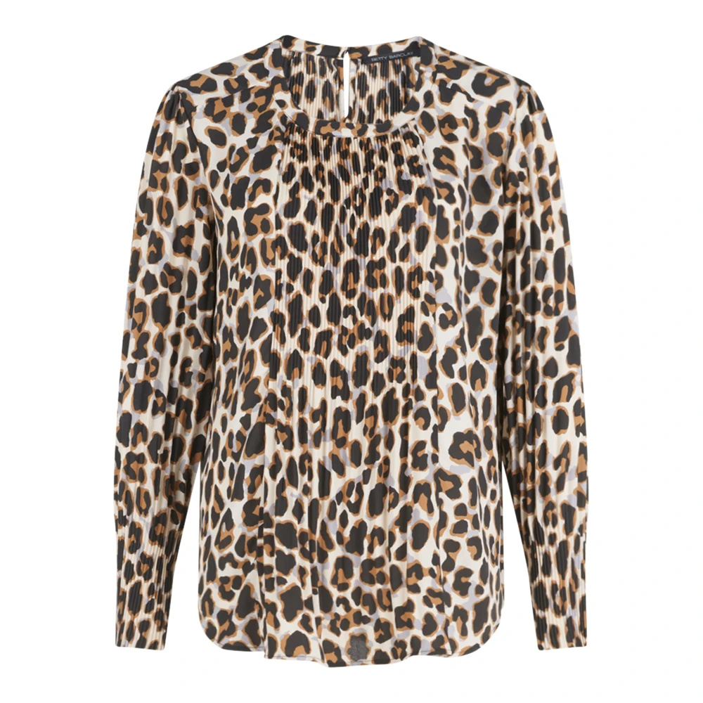 Betty Barclay Geplooide blouse met ronde hals Brown Dames