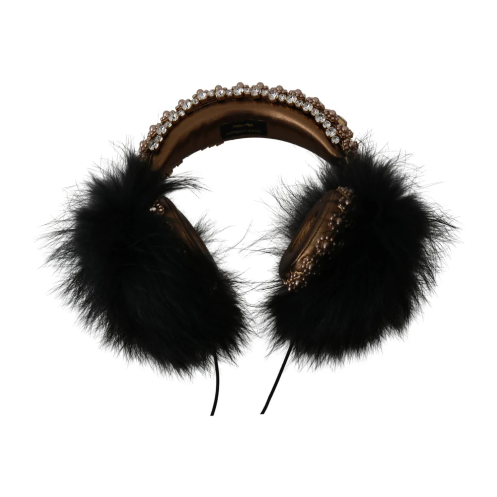 Dolce & Gabbana Women's Brown Crystal-Embellished Headphone