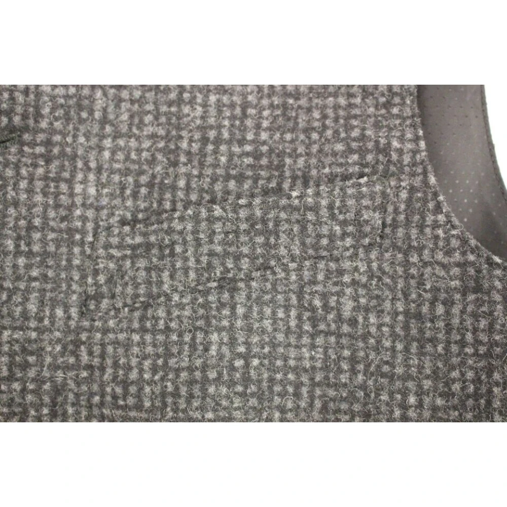 Dolce & Gabbana Elegante Grijze Wollen Blend Vest Gray Heren