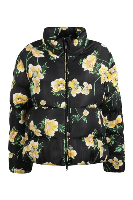 Blommig quiltad jacka med dragkedja