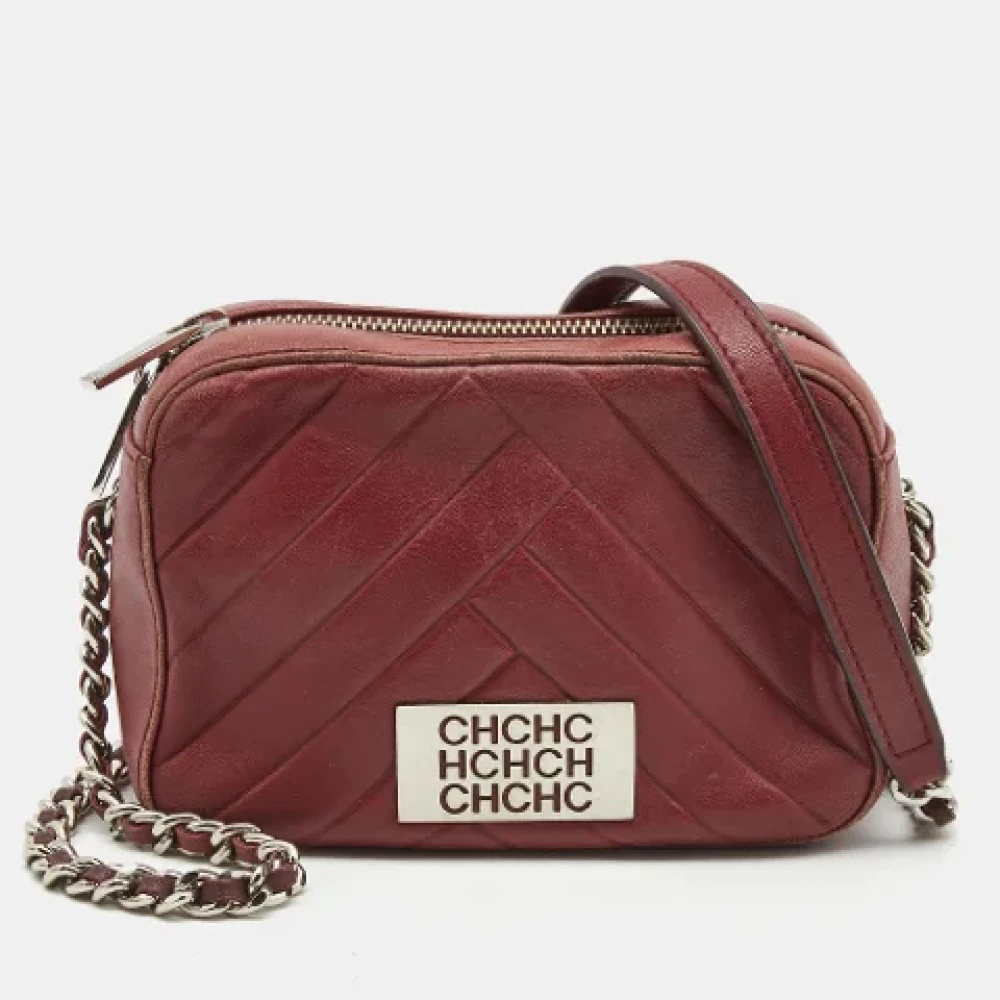 Carolina Herrera Pre-owned Leather crossbody-bags Red Dames