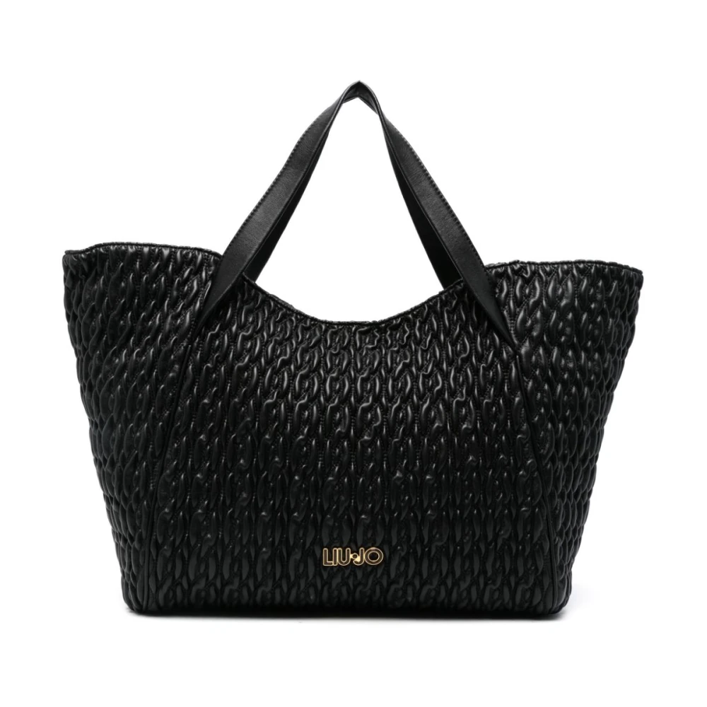Liu Jo Zwarte Leren Handtas Klassieke Stijl Black Dames
