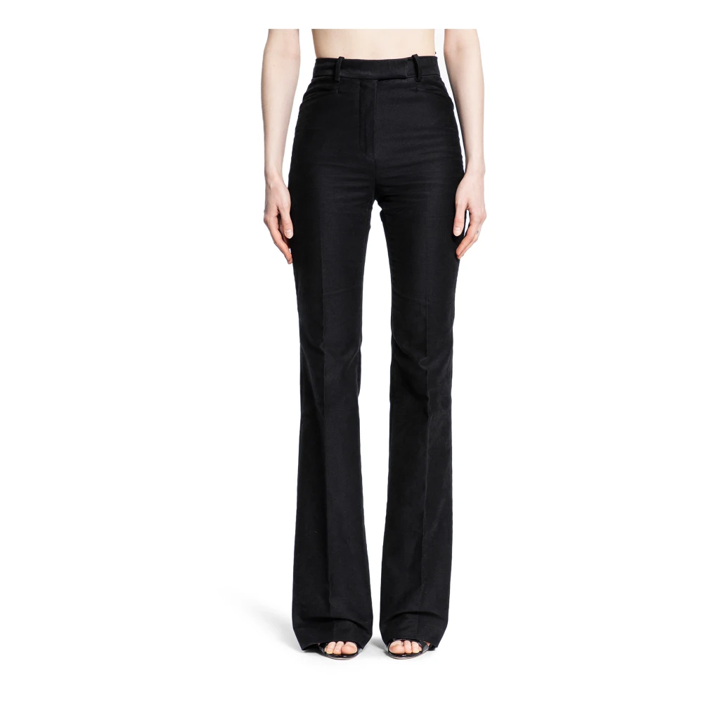 Tom Ford Zwarte Wijde Pijp Getailleerde Broek Black Dames