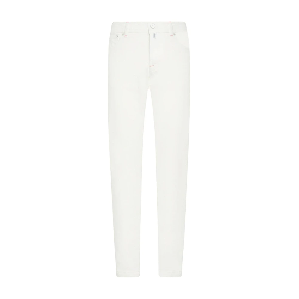 Kiton Slim-fit katoenen jeans in room White Heren