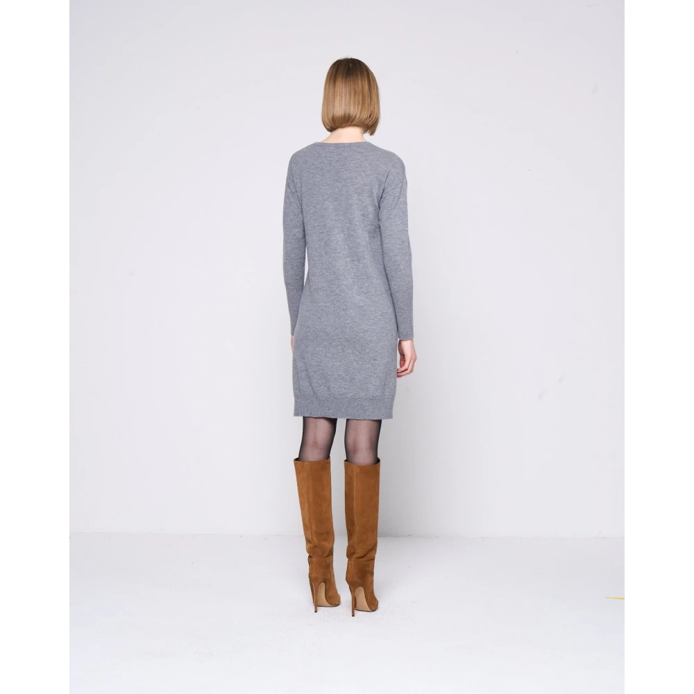 Silvian Heach Gebreide Jurk met Broche Gray Dames