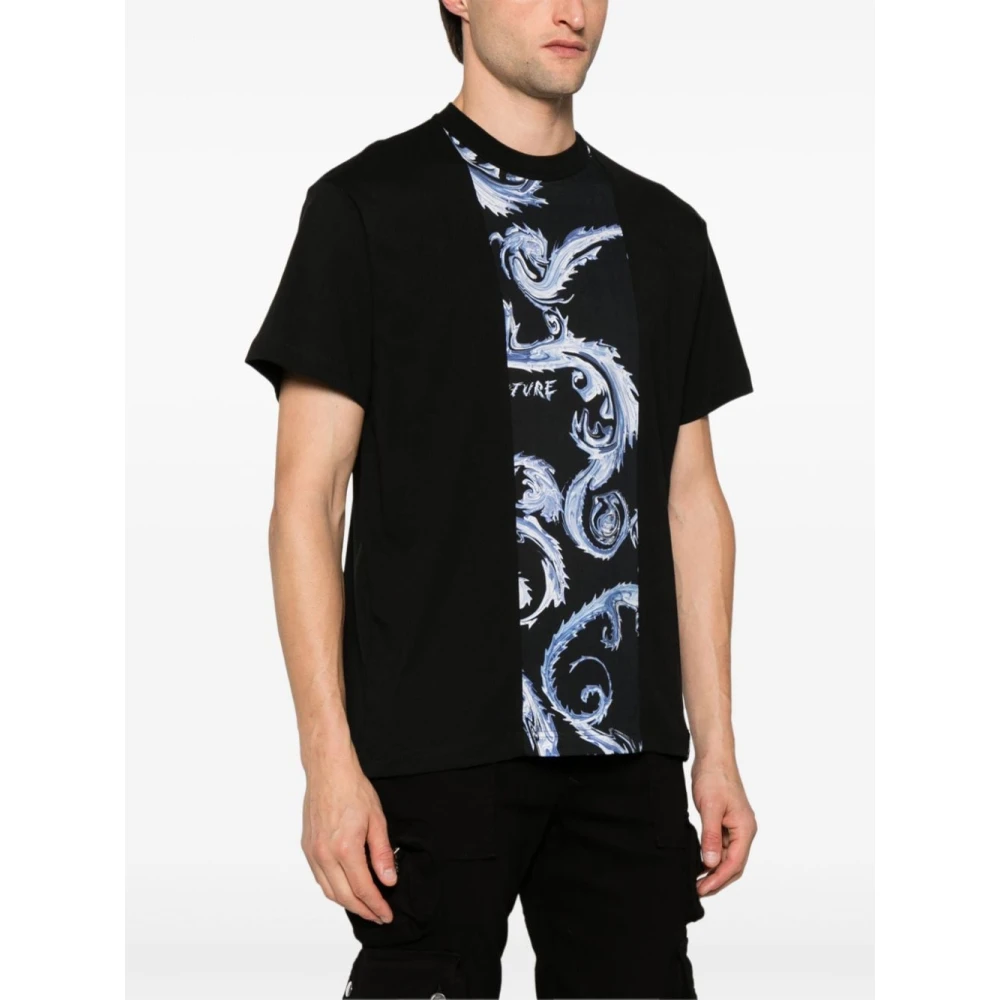 Versace Jeans Couture Zwarte T-shirt voor mannen Aw24 Black Heren