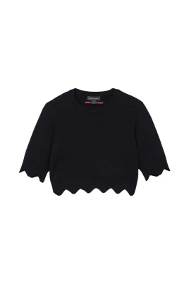 Scallop Daisy Crop Sweater