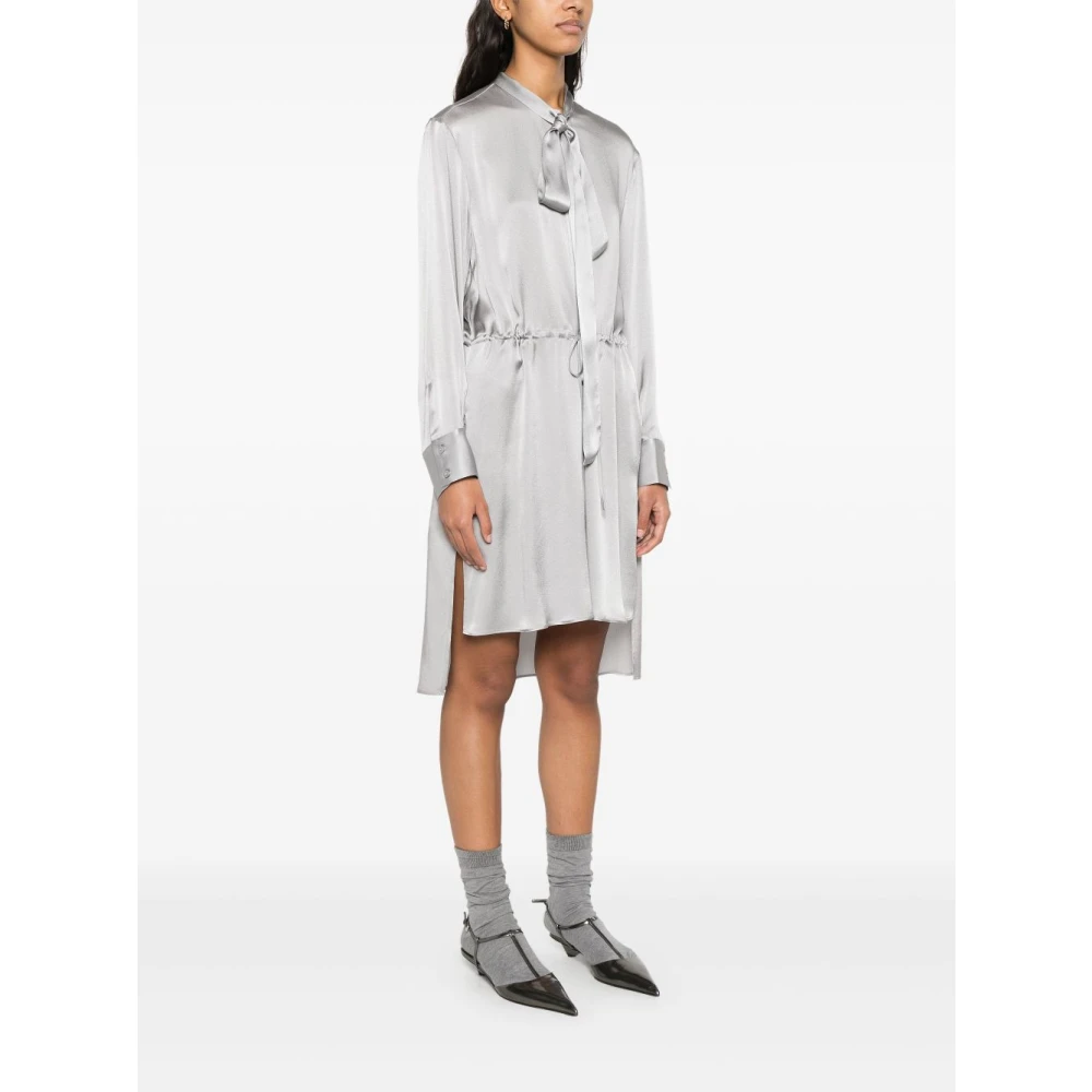 Semicouture Grijze Zijde Blend Elegante Jurk Gray Dames