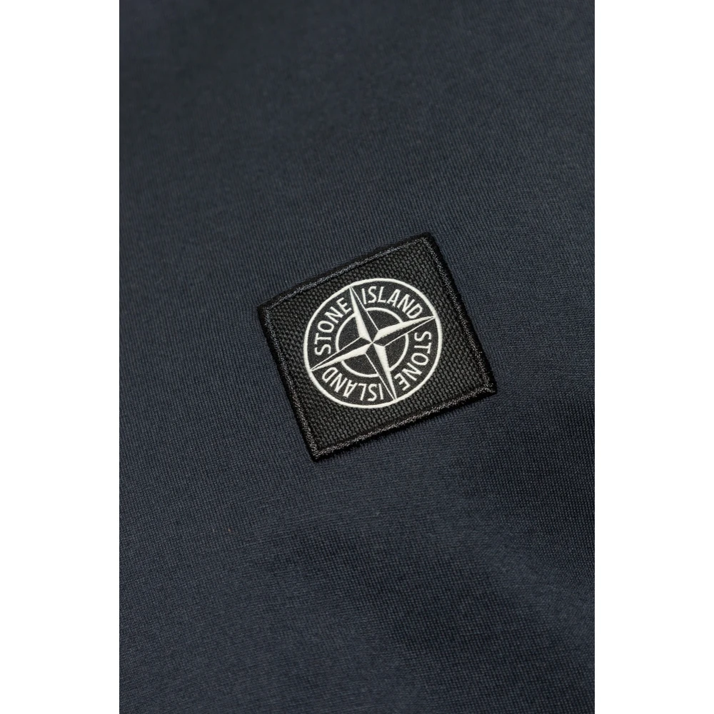 Stone Island Marineblauw T-shirt met Logo Blue Heren