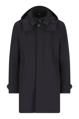Huvad parka med tryckknappar
