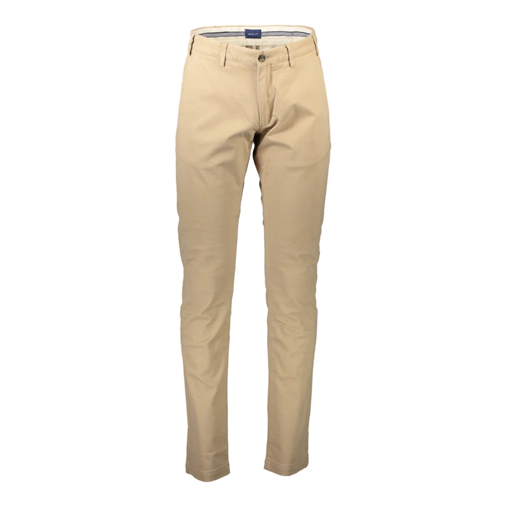 Gant Men's Beige Chinos, W30 L34, Classic Slim Fit Cotton Jeans