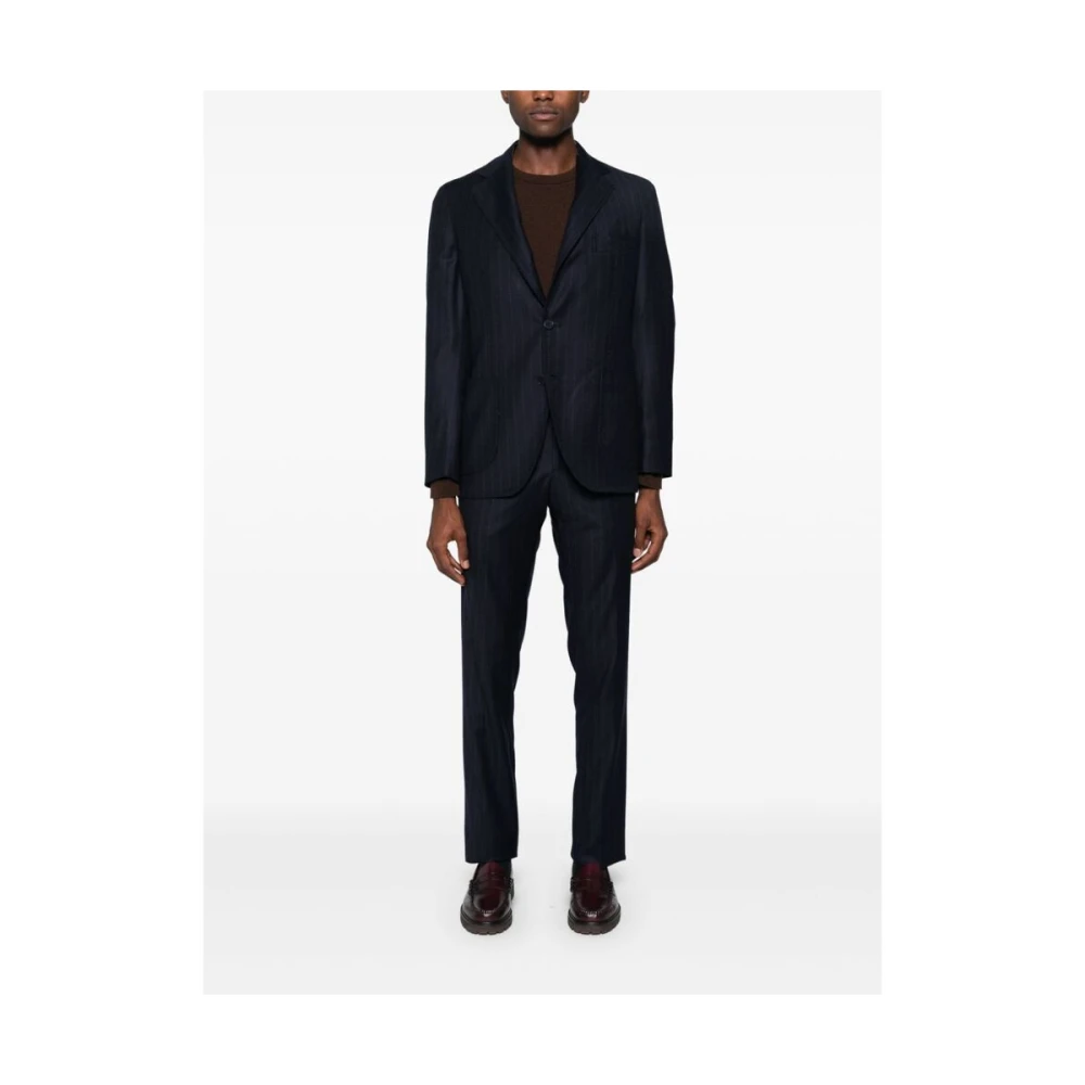 Gabo Napoli Navy Pinstripe Blazer en Broek Set Blue Heren