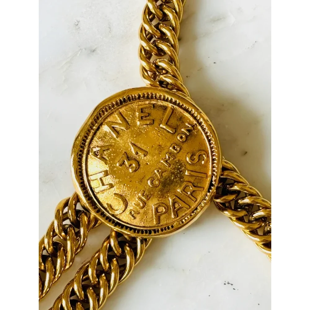 Chanel Vintage Pre-owned Metal belts Yellow Dames
