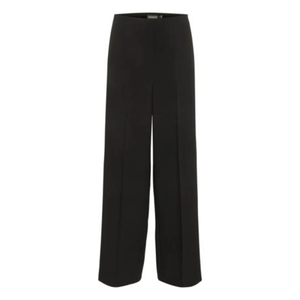 Soaked In Luxury Women's Black Wide Trousers, M, Wide Leg Corinne Trousers