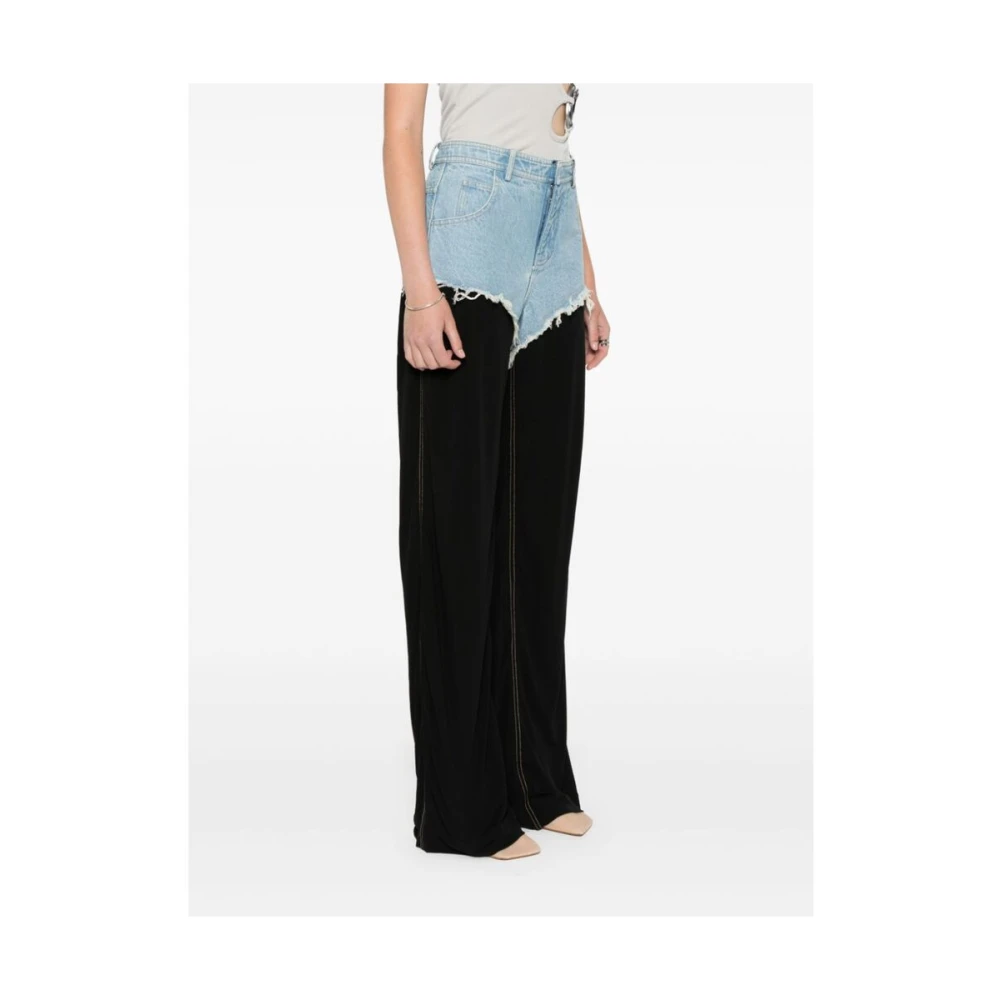 Christopher Esber Gelaagde denim broek met rafeldetails Black Dames