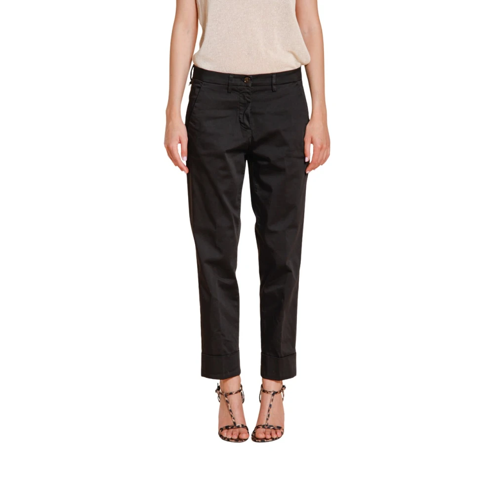Mason's Vrouw Zwart Broeken Dames, L, Katoen, New York Carrot Chino Broek