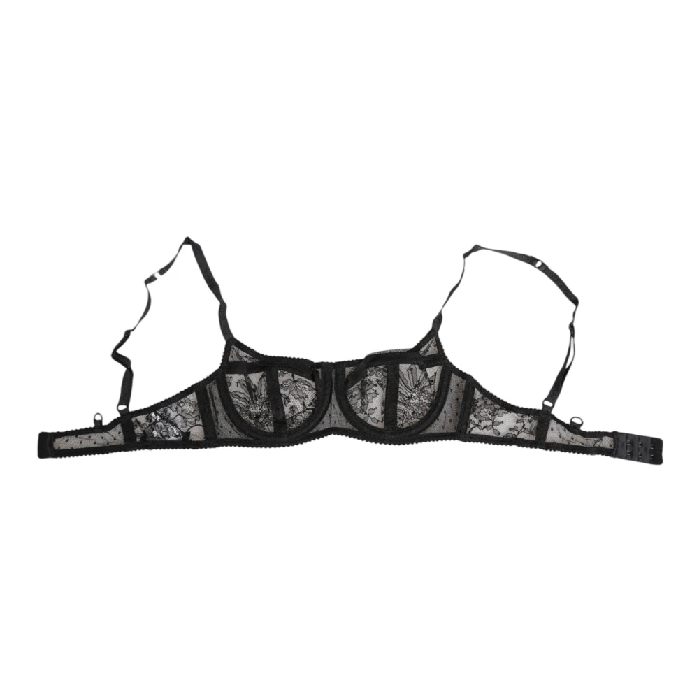 Dolce & Gabbana Women's Black Sheer Lace Underwire Bra - Bras - S - Underwear