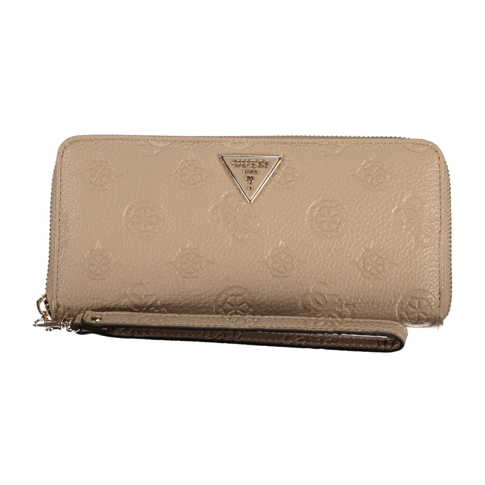 Guess Beige Portemonnee met Ritssluiting en Contrastdetails Beige Dames