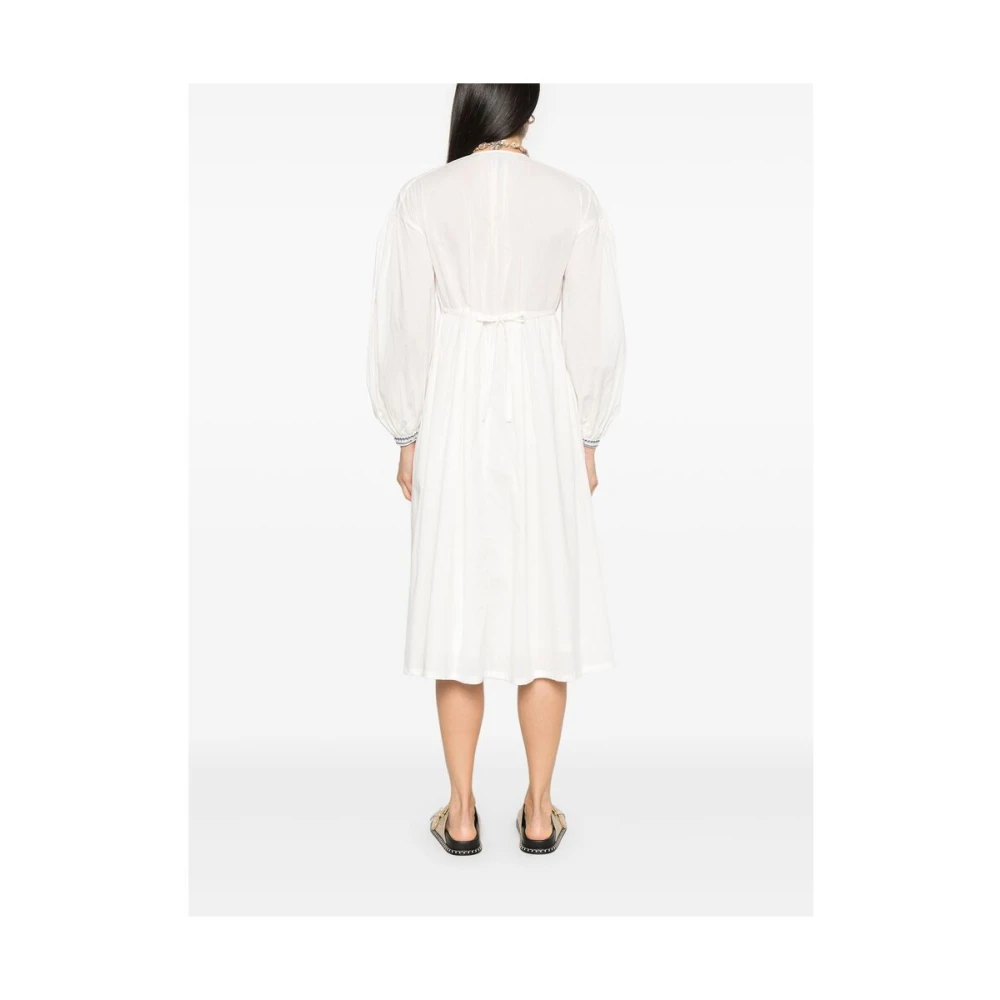 A.p.c. Witte Geborduurde Jurk met Gerimpeld Detail White Dames