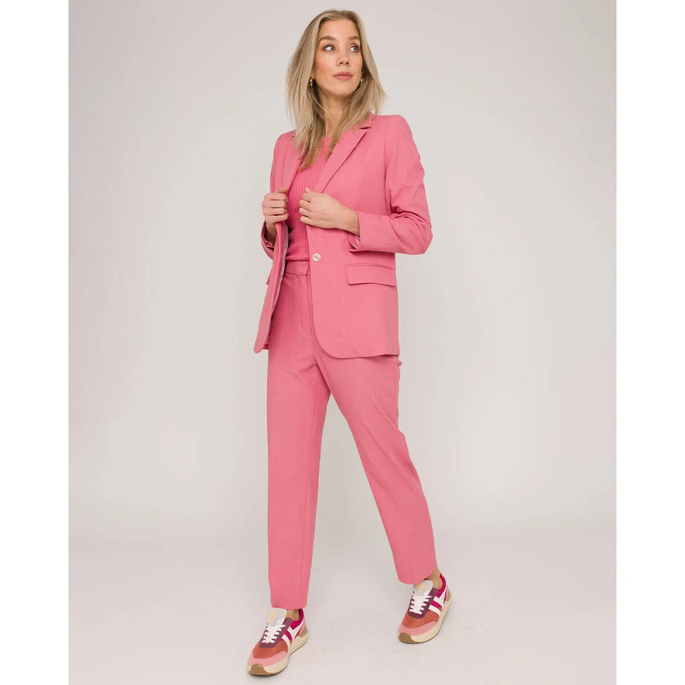 Anna Van Toor Stijlvolle Pantalon voor Vrouwen Pink Dames