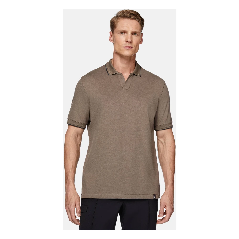 Boggi Milano High-Performance Piqué Poloshirt Blue Heren