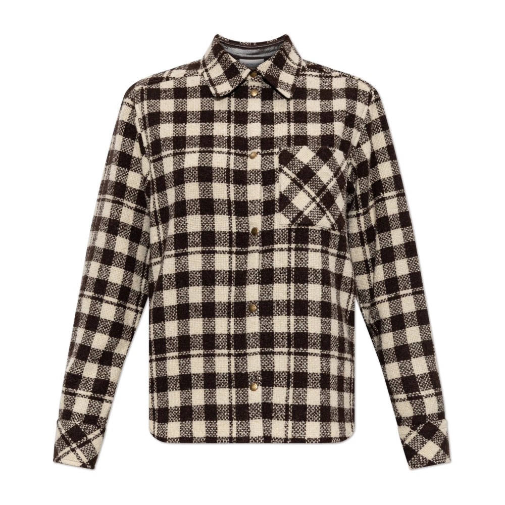 Moncler Checked Wool Shirt - Woman Shirts Brown It - 38 - Immagine 4