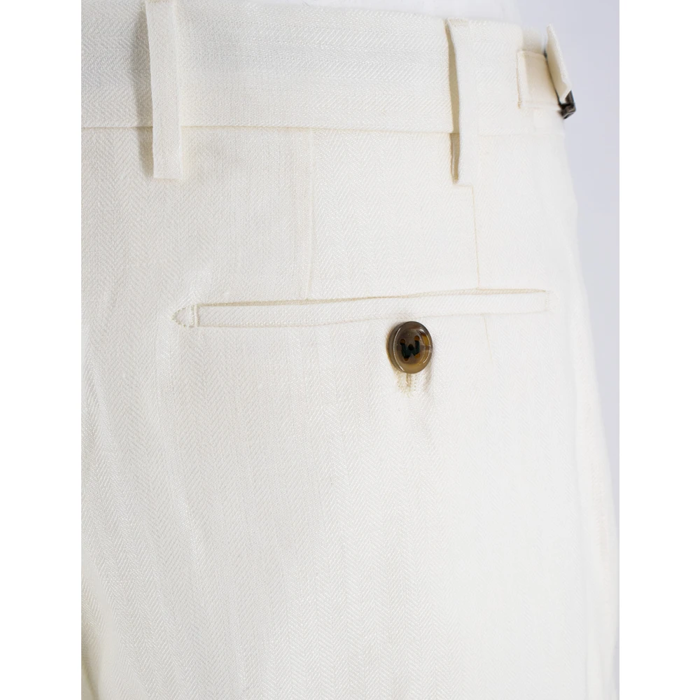 Berwich Linnen Herenbroek Slim Fit White Heren