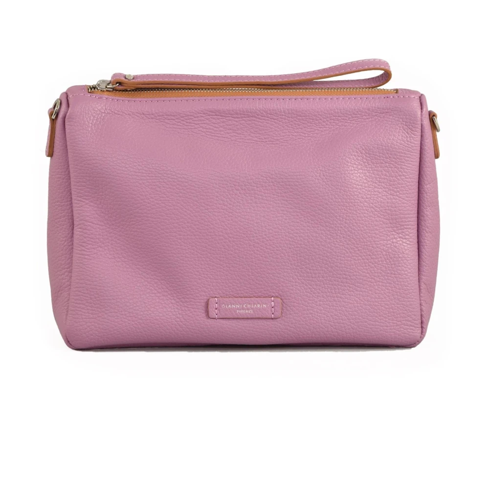Gianni Chiarini Leren Schoudertas Pink Dames