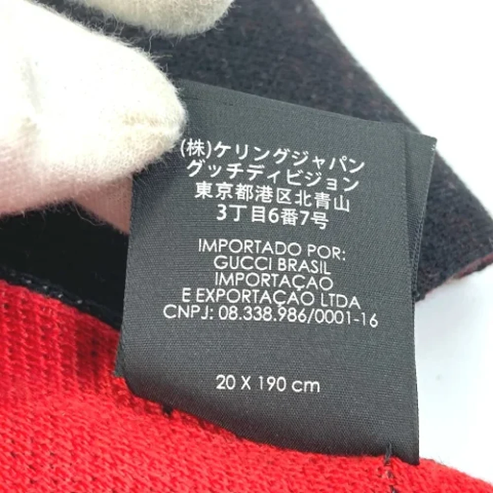 Gucci Vintage Pre-owned Wool scarves Black Heren