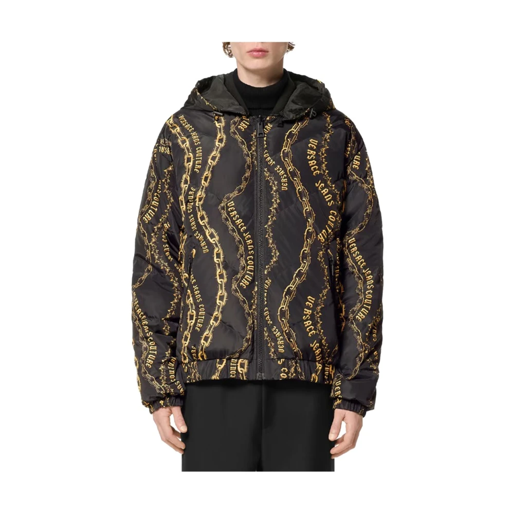 Versace Jeans Couture Zwarte Trendy Jas met Originele Details Multicolor Heren