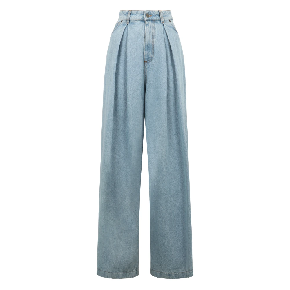 Giuseppe Di Morabito Blue Wide Jeans, Female, W25, Pleated Wide-Leg Jeans
