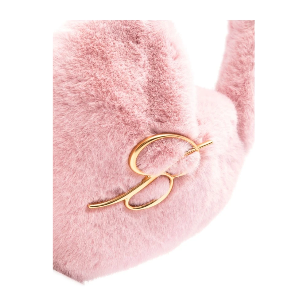 Blumarine Lichtroze Faux-Fur Hartvormige Handtas Pink Dames